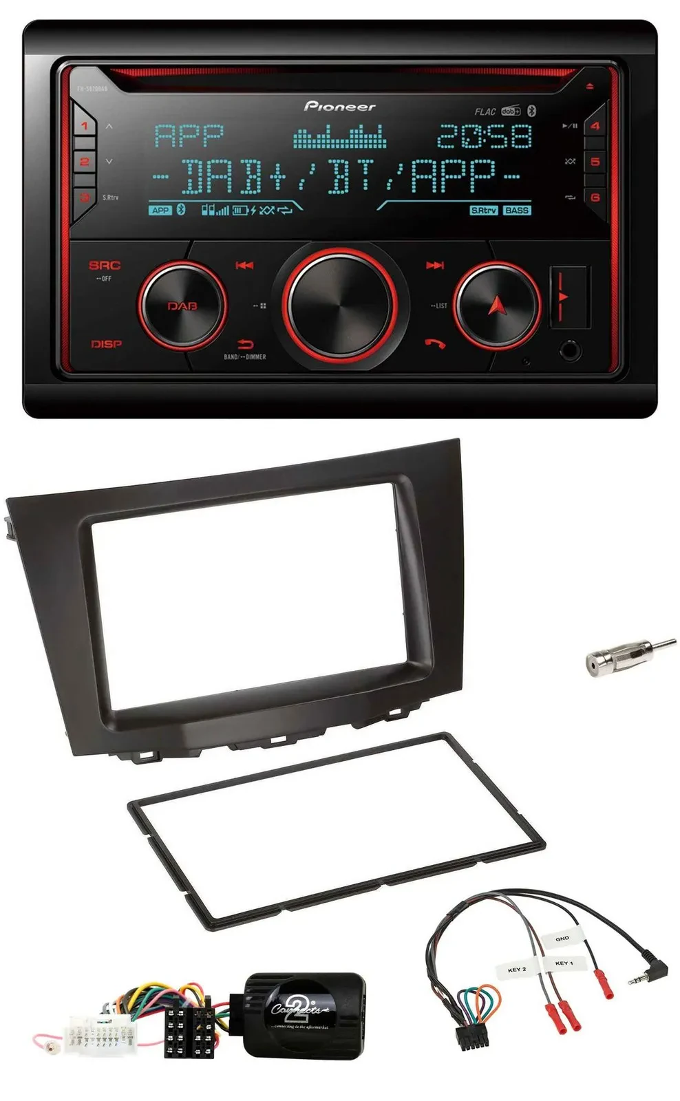 Автомагнитола Pioneer 2-DIN DAB Bluetooth USB CD для Suzuki Kizashi (с 2010) с поддержкой управления на руле