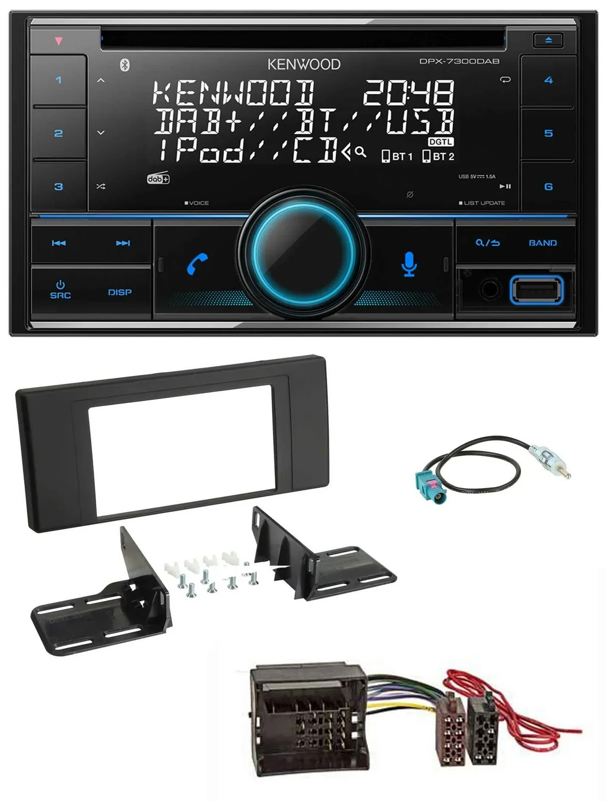 Kenwood CD 2DIN DAB USB MP3 Bluetooth Autoradio für Land Rover Range Rover Vogue