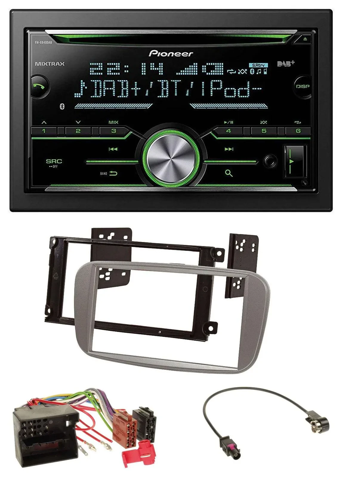 Автомагнитола Pioneer 2DIN, Bluetooth, DAB, USB, CD, MP3, для Ford Mondeo 2007–2014 и S-Max, серебристая