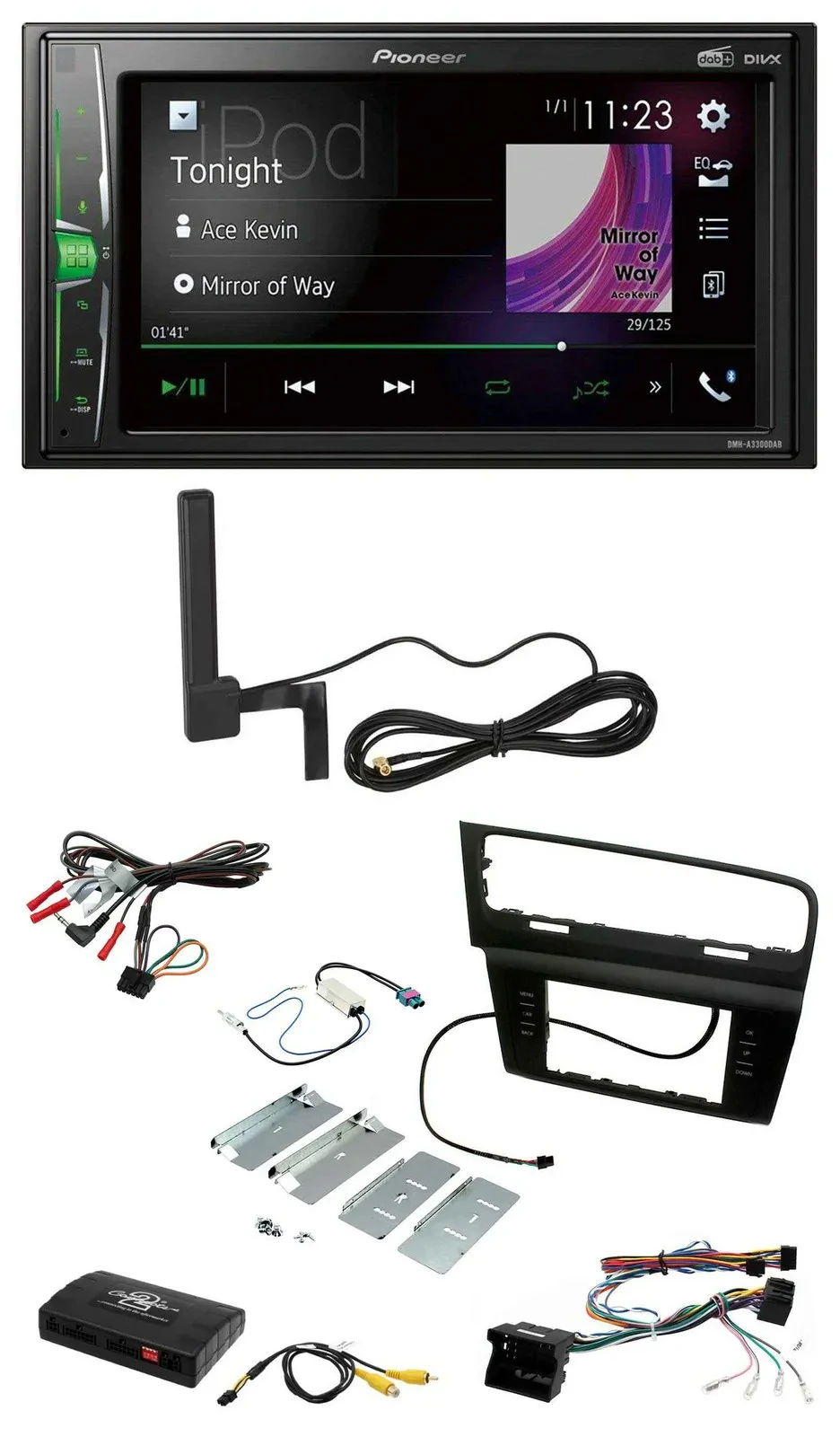 Автомагнитола для VW Golf VII Pioneer 2DIN, DAB, Bluetooth, MP3 (2012–2018)