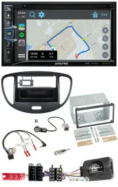 Alpine DAB TMC Bluetooth 2DIN USB Lenkrad Navigation für Hyundai i10 2009-2013 s
