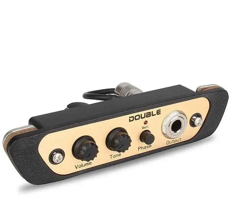 Звукосниматель для кахона X2 DOUBLE CJ01L с микрофоном, установка в резонаторное отверстие, выход 1/4", регулировка громкости и тембра, переключатель фазы