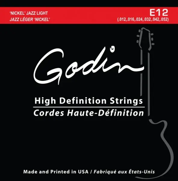 Струны для электрогитары Godin E-12 Jazz Light 033416 12-52