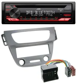 Автомагнитола JVC CD/DAB/USB/Bluetooth/MP3 для Renault Megane 3 (2009–2014) Quadlock, серый