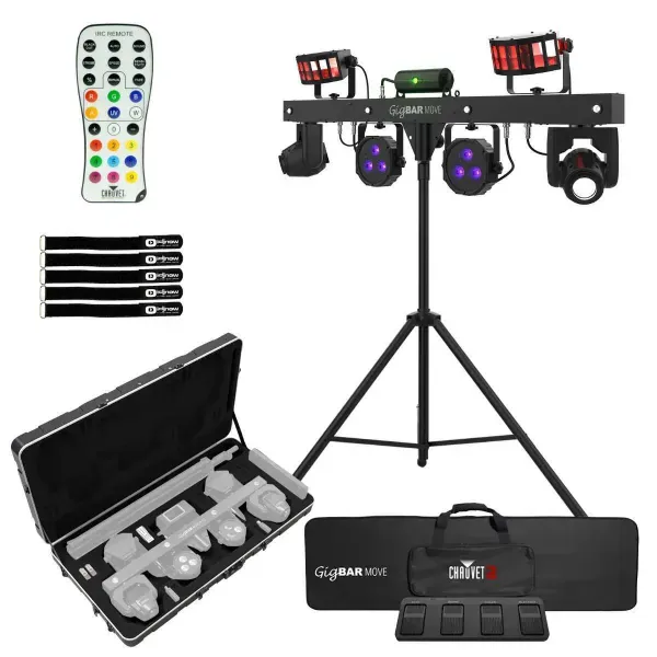 Chauvet DJ GigBar Move 5-in-1 Complete Effect Light System w Hard Road Case