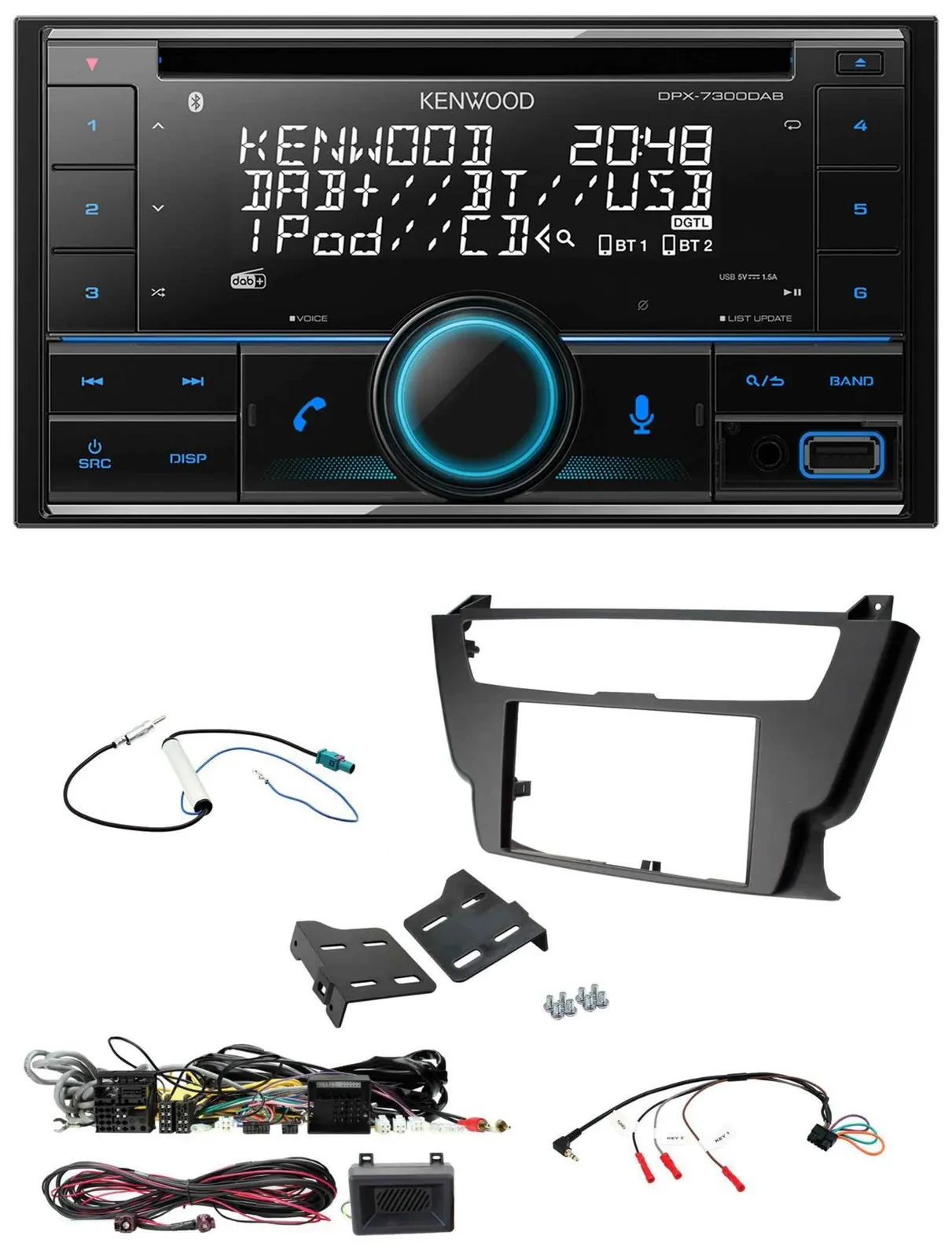 Kenwood CD 2DIN DAB USB Lenkrad Bluetooth Autoradio für BMW 3er 4er 2012-2016 oh