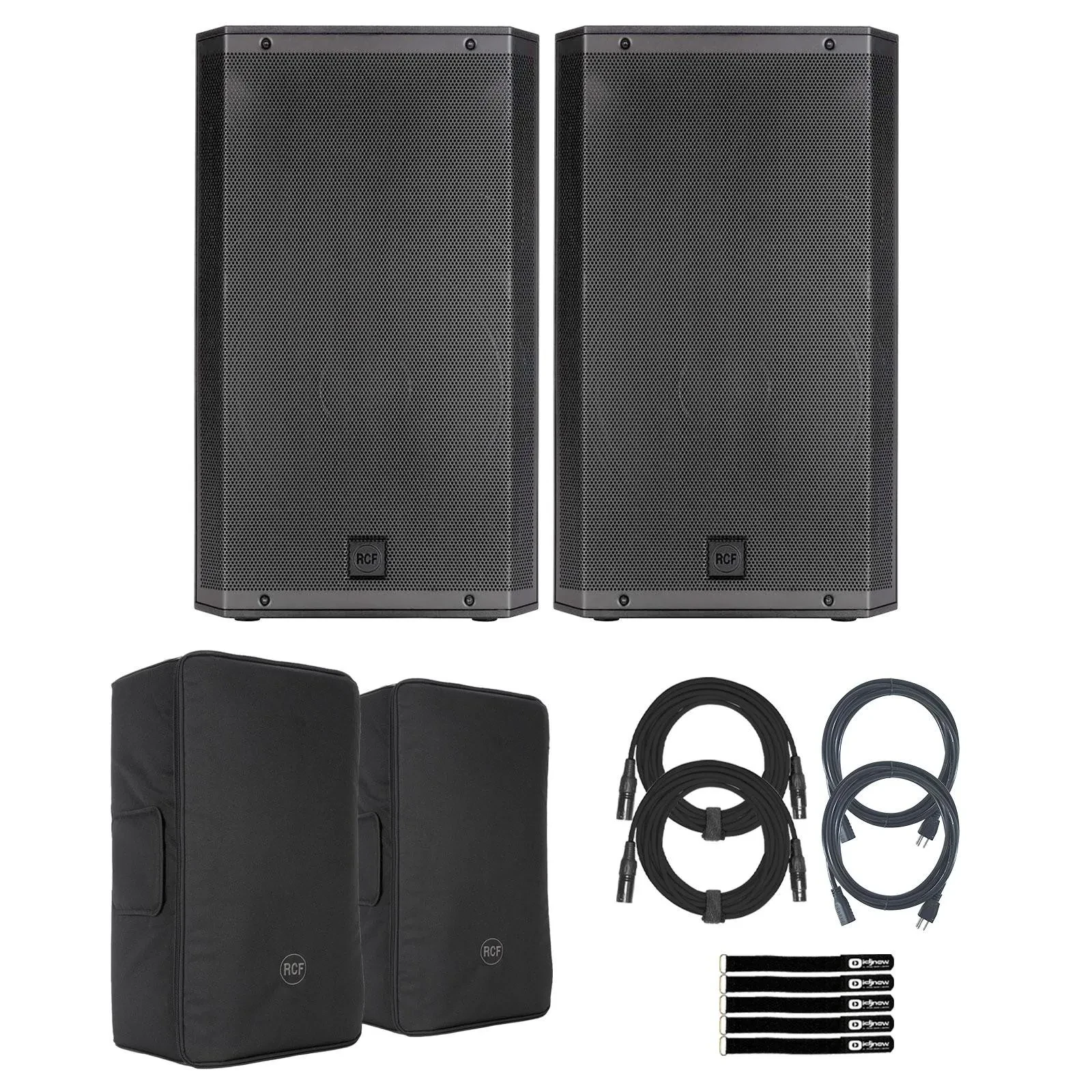 RCF ART 915-AX Active Powered 2-Way 15" Bluetooth DJ PA Speakers w Covers