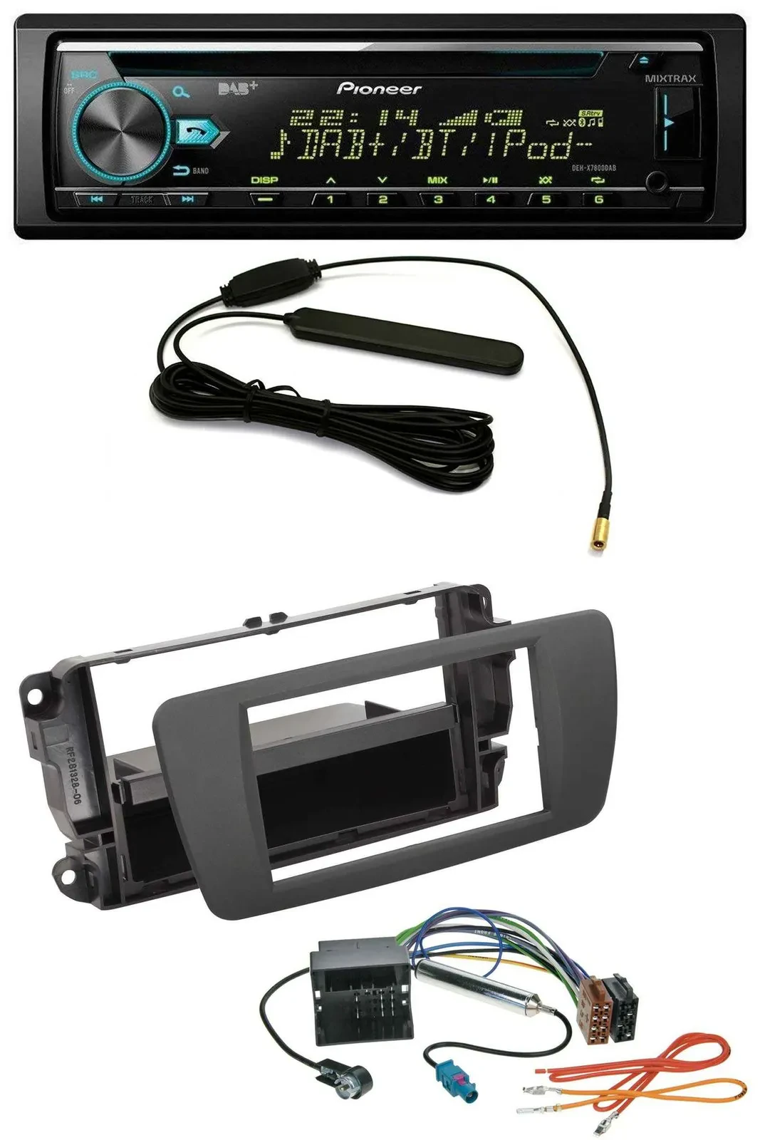 Автомагнитола для Seat Ibiza (с 2012) Pioneer CD, MP3, AUX, DAB, USB серый