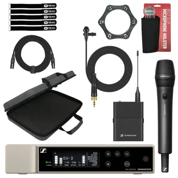 Sennheiser EW-DME2 835-SSETR4-9 Wireless Lavalier Vocal Microphone Combo Set Pk