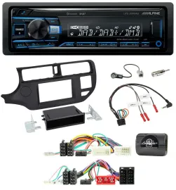 Alpine USB Bluetooth DAB Lenkrad Autoradio für Kia Rio UB 2011-2015 schwarz