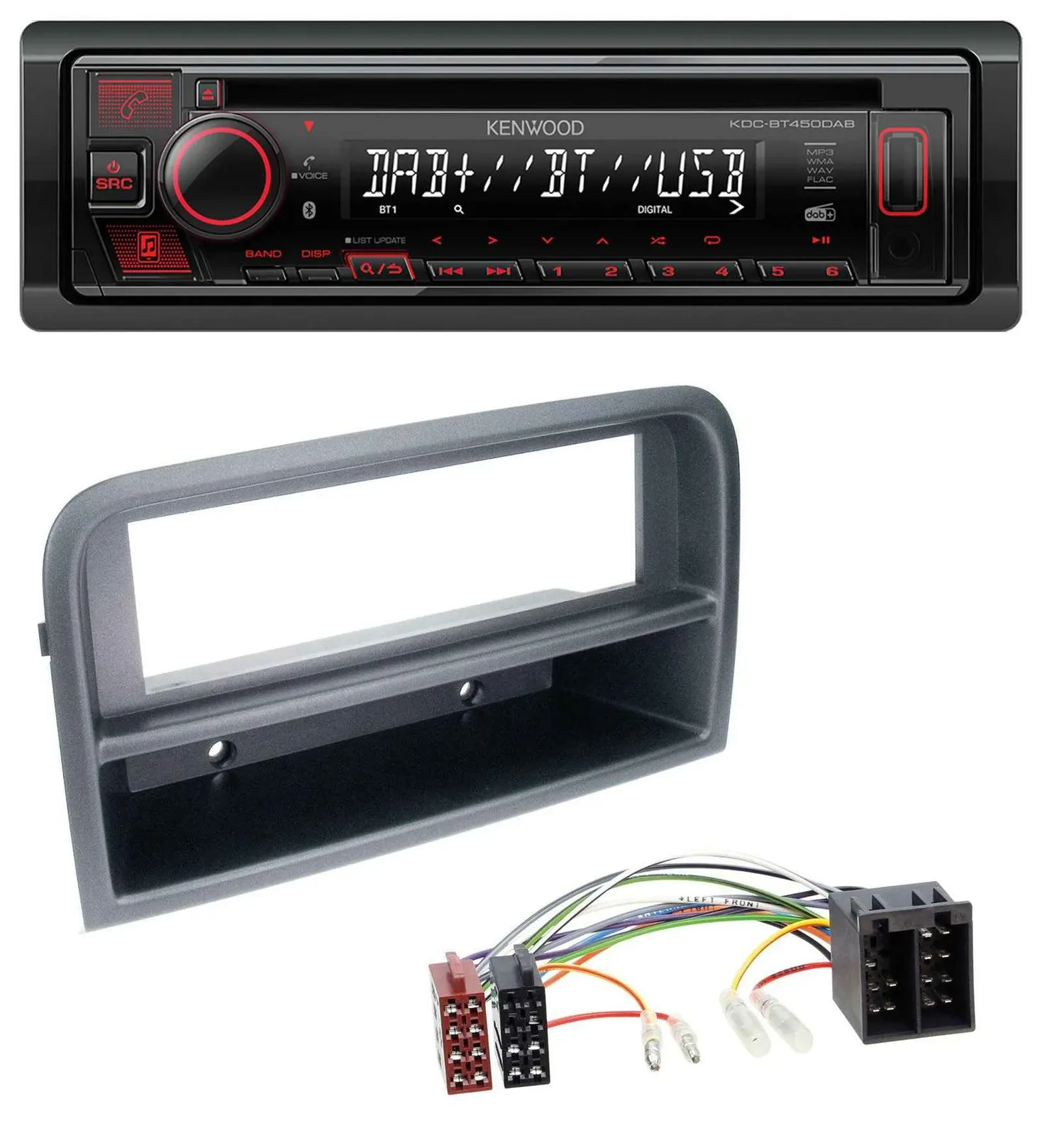 Kenwood MP3 CD USB Bluetooth DAB Autoradio für Fiat Croma (ab 2005)