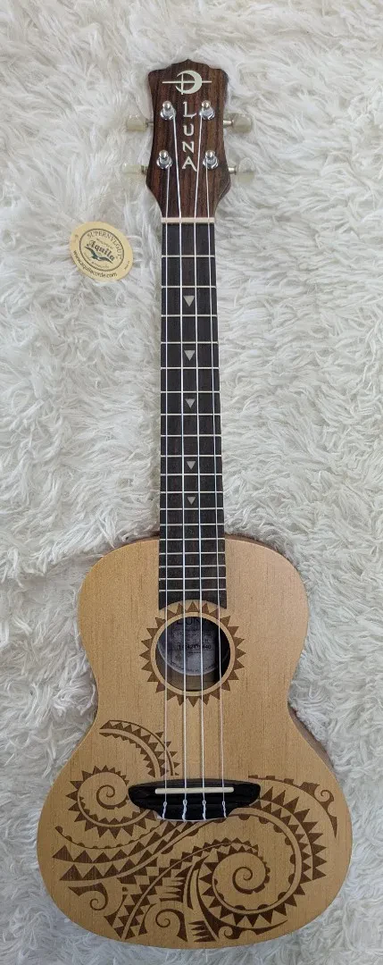 Luna Guitars Luna UKE TC SPR Tattoo Concert Size Spruce Top Mahogany Body Ukulele