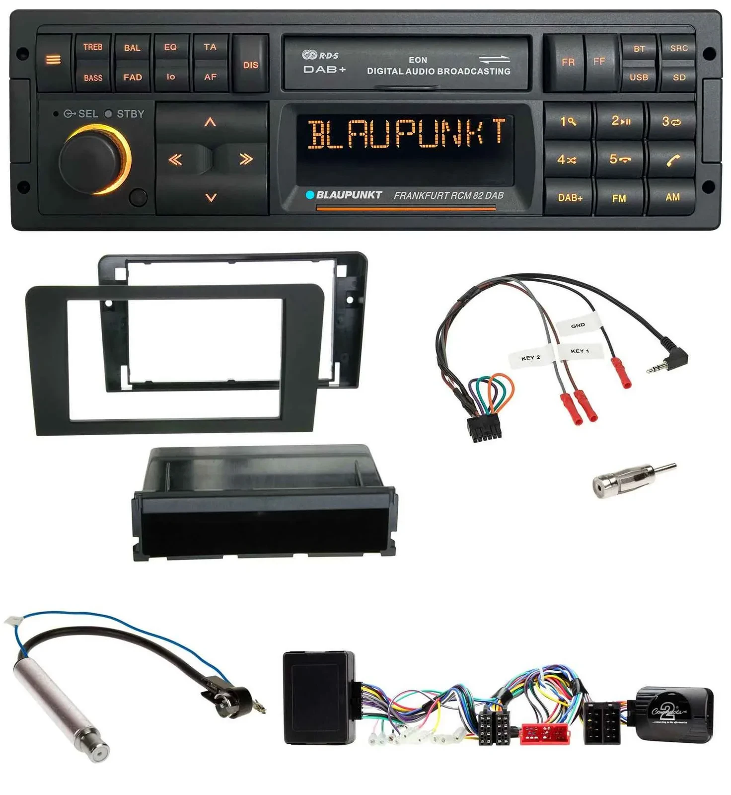 Blaupunkt USB DAB SD Lenkrad Bluetooth Autoradio für Audi A3 Symphony Aktivsyste
