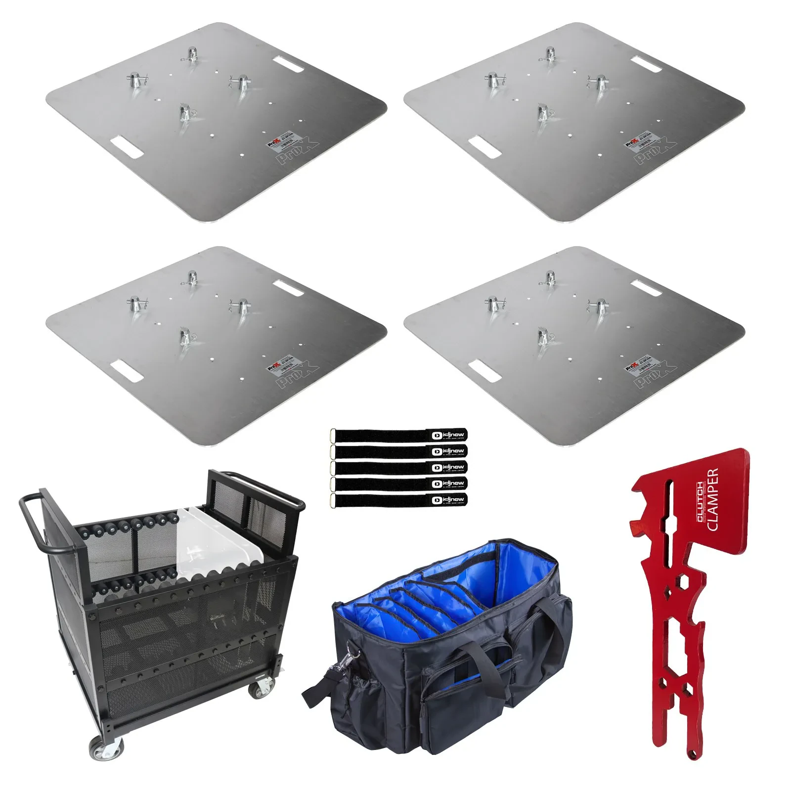 ProX XT-BP30A 30" Aluminum 6mm Truss Base Plate 4-Pack with Case Pack idjnow