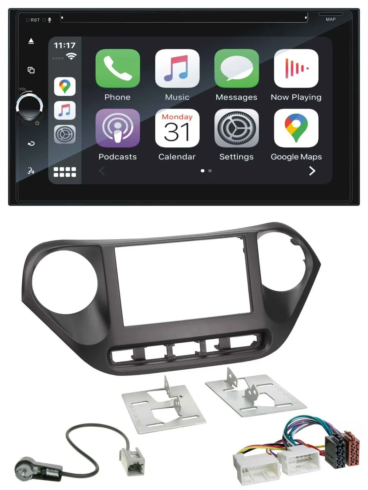 Blaupunkt 2DIN Bluetooth DAB USB DVD MP3 Autoradio für Hyundai i10 (ab 2013)