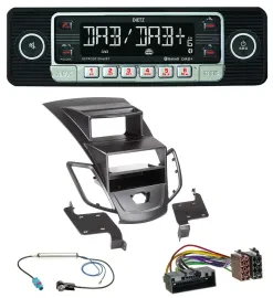 Dietz USB DAB MP3 Bluetooth Autoradio für Ford Fiesta 10-17 Display schwarz