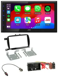 Автомагнитола для Fiat 500X (с 2016) JVC 2-DIN, Bluetooth, MP3, DAB, USB, цвет: черный глянец