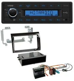 VDO AUX 1DIN MP3 USB Autoradio für Citroen Jumper 06-11 Quadlock piano schwarz P