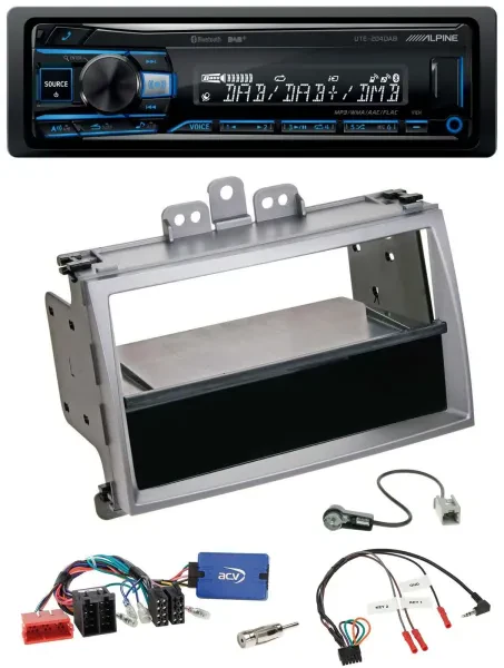 Alpine USB Bluetooth DAB Lenkrad Autoradio für Hyundai i20 ISO 2009-2011 silber