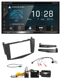 Kenwood DAB TMC USB 2DIN Lenkrad Bluetooth Navigation für Mercedes C-Klasse 07-1