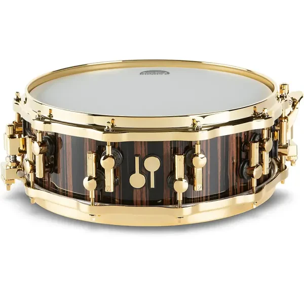 SONOR SQ2 Heavy Beech Snare Drum Ebony High Gloss Gold Hardware 14 x 5 in.