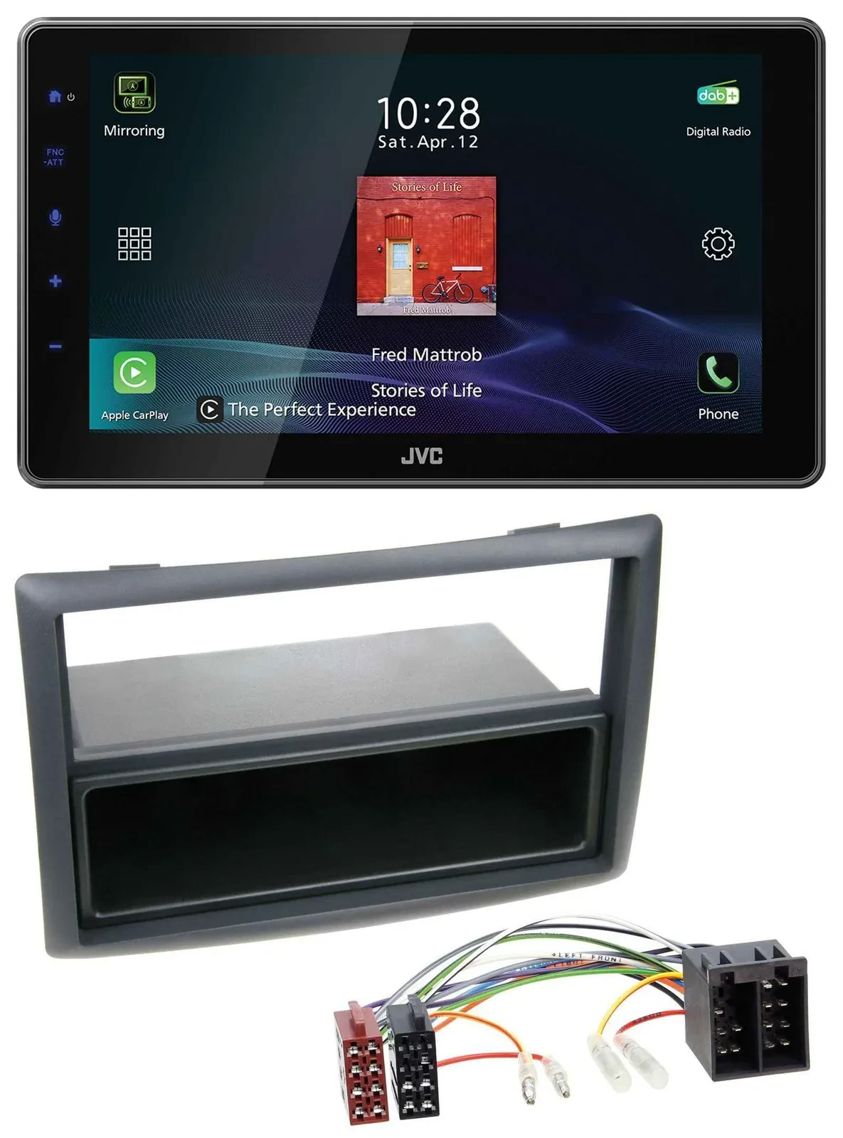Автомагнитола для Renault Megane/Scenic JVC DAB MP3 Bluetooth USB, черный