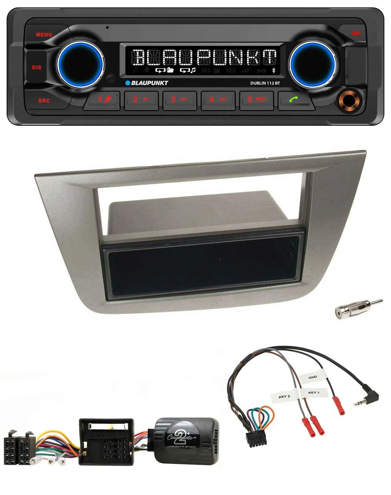Blaupunkt MP3 Bluetooth USB Lenkrad Autoradio für Seat Toledo Altea 2004-2009 an