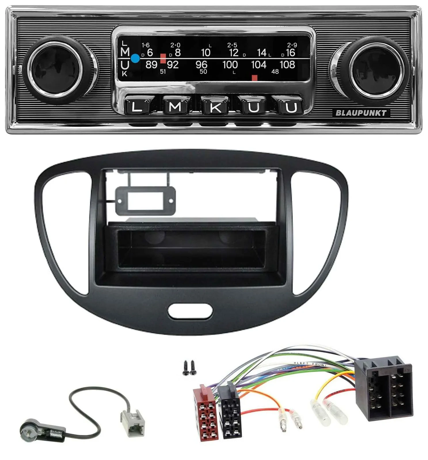 Blaupunkt USB MP3 Bluetooth DAB Autoradio für Hyundai i10 (2008-2013) schwarz