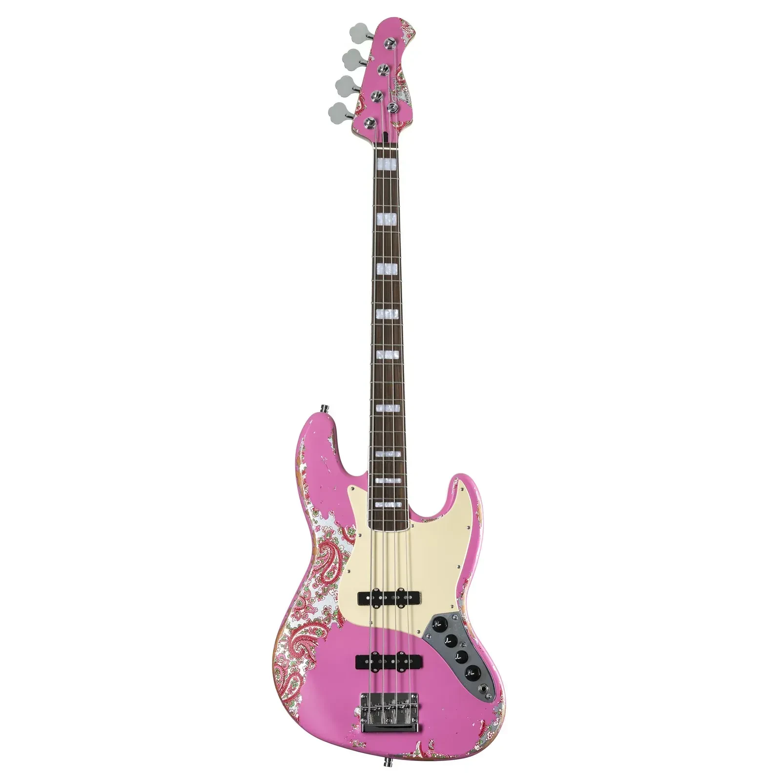 Бас-гитара Fame Audio Custom JB 4 Worn Shell Pink Over Pink Paisley