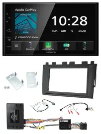 Kenwood Bluetooth Lenkrad DAB USB 2DIN Autoradio für VW Polo ab 2018 MIB II Info