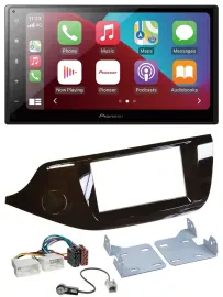 Pioneer USB MP3 DAB 2DIN Bluetooth Autoradio für Kia Ceed ab 12 glänzend