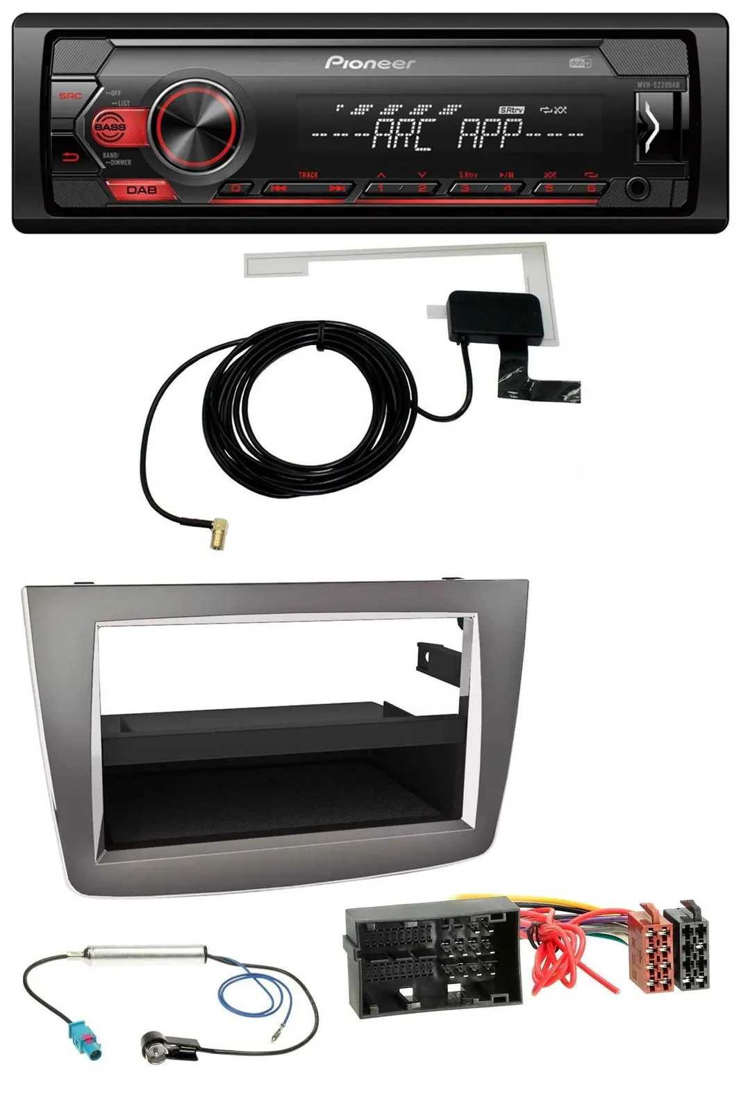 Pioneer 1DIN USB DAB MP3 AUX Autoradio für Alfa Romeo Mito ab 14 955 silber