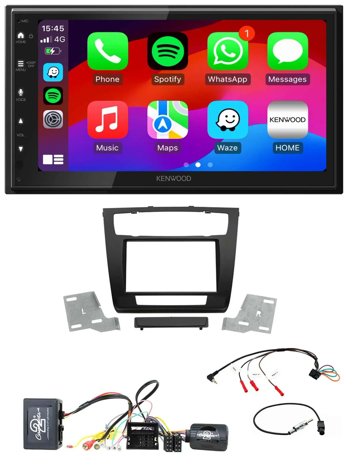 Kenwood Lenkrad USB DAB 2DIN Bluetooth Autoradio für BMW 1er Aktiv aut. Klima E8