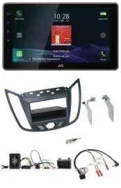JVC DAB Lenkrad Bluetooth USB Autoradio für Ford C-Max Kuga dunkelgrau
