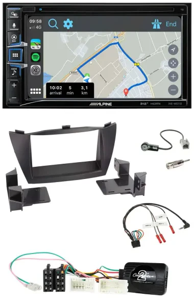 Alpine DAB TMC Bluetooth 2DIN USB Lenkrad Navigation für Hyundai ix35 2010-2013