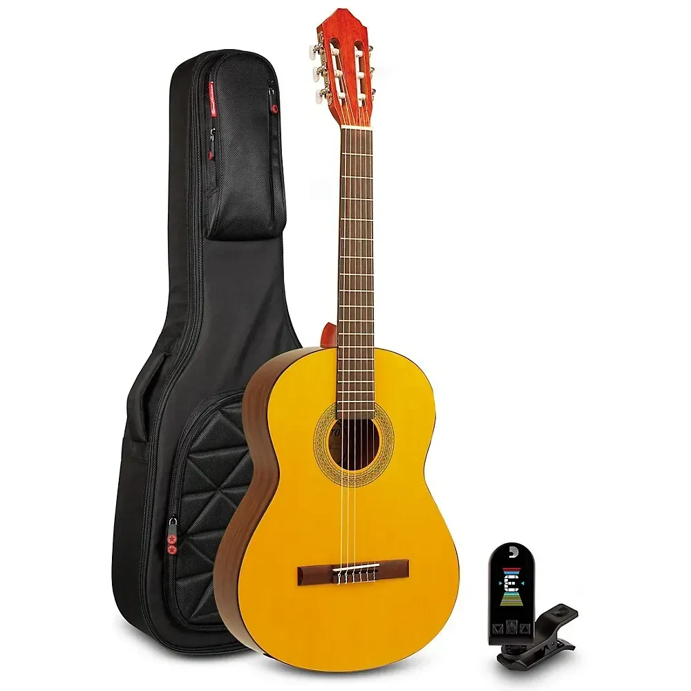 Lucero LC100 Nylon-String Classical Acoustic Guitar Pack Natural