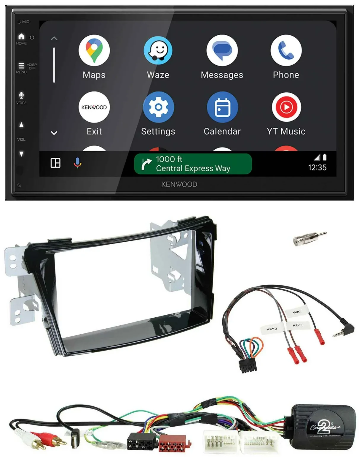 Kenwood DAB Bluetooth USB Lenkrad 2DIN Autoradio für Hyundai i40 11-19 USB AUX K