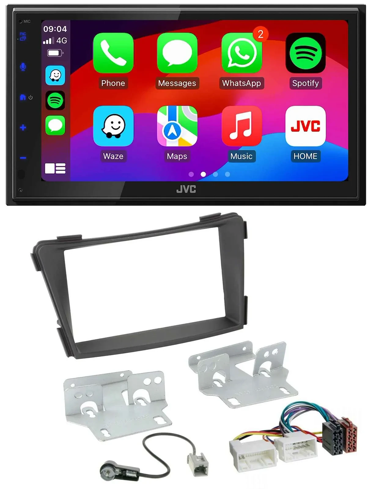 JVC Bluetooth USB MP3 2DIN DAB Autoradio für Hyundai i40 VF ab 2011 schwarz