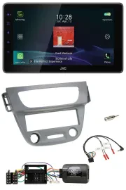 Автомагнитола JVC DAB, Bluetooth, USB, для Renault Megane III (2009–2012), серый, с поддержкой управления на руле