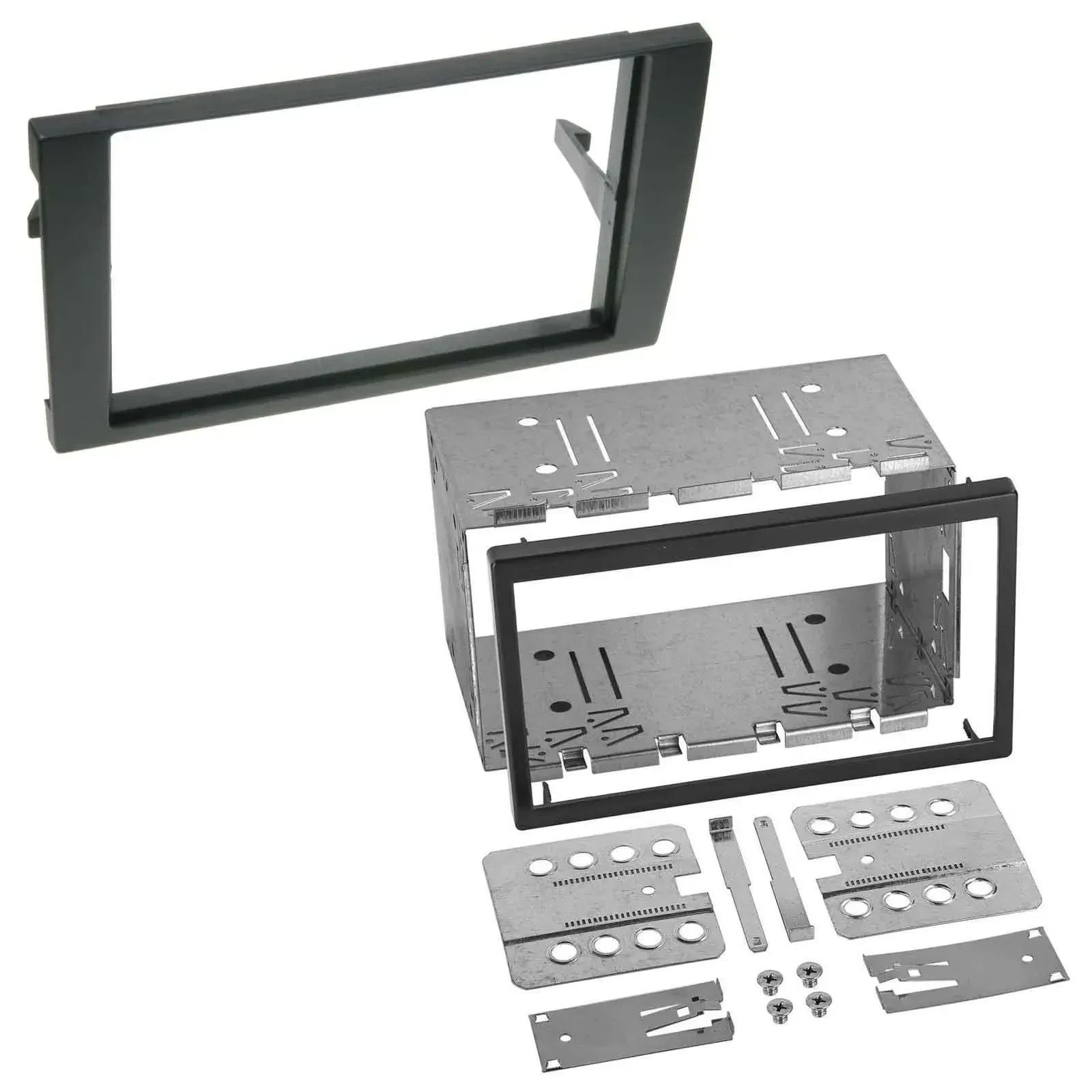 Einbaurahmen Set Doppel DIN Autoradio für Audi A4 B6 B7 B8 01-15 Symphony schwar