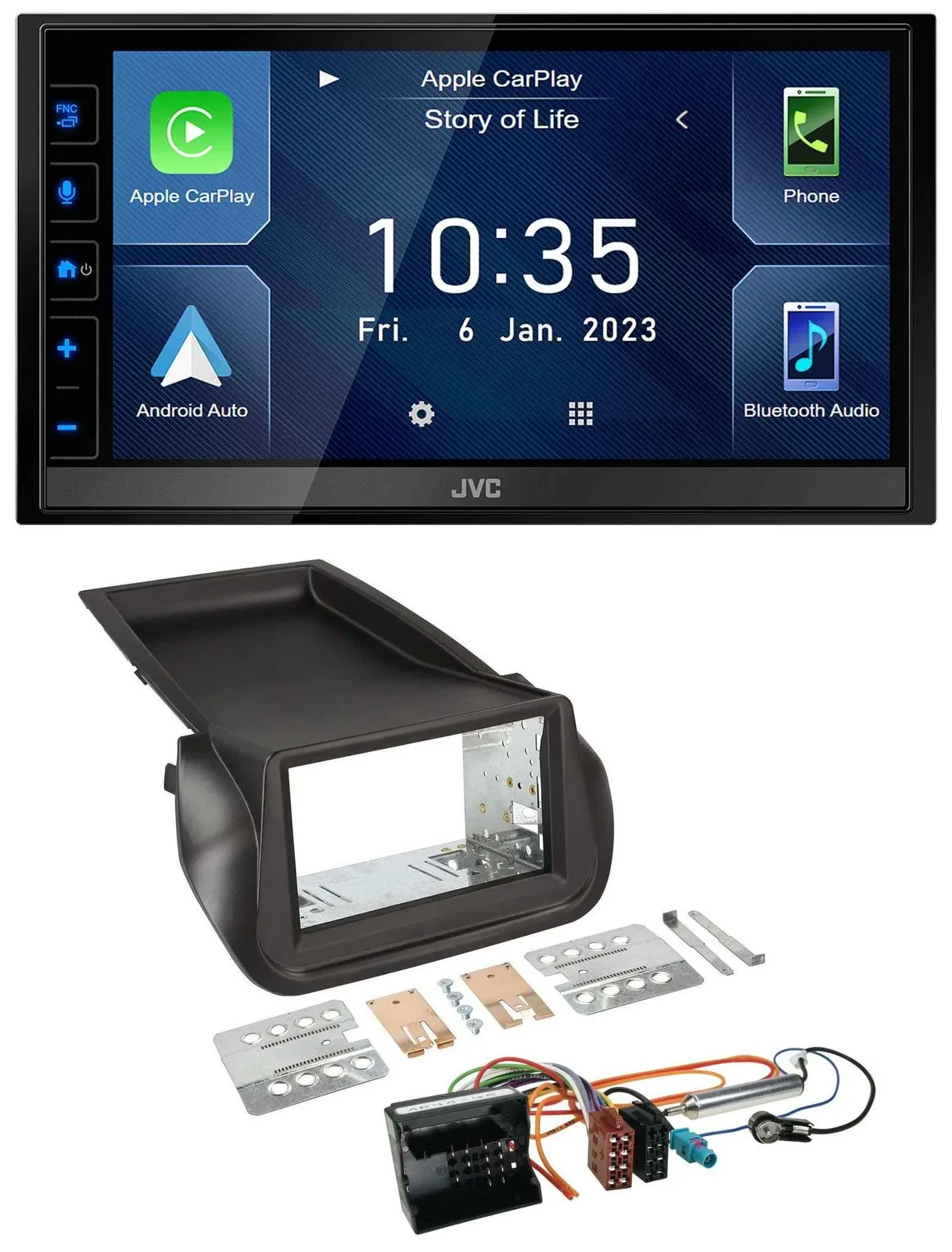JVC DAB Bluetooth MP3 USB 2DIN Autoradio für Citroen Nemo Peugeot Bipper