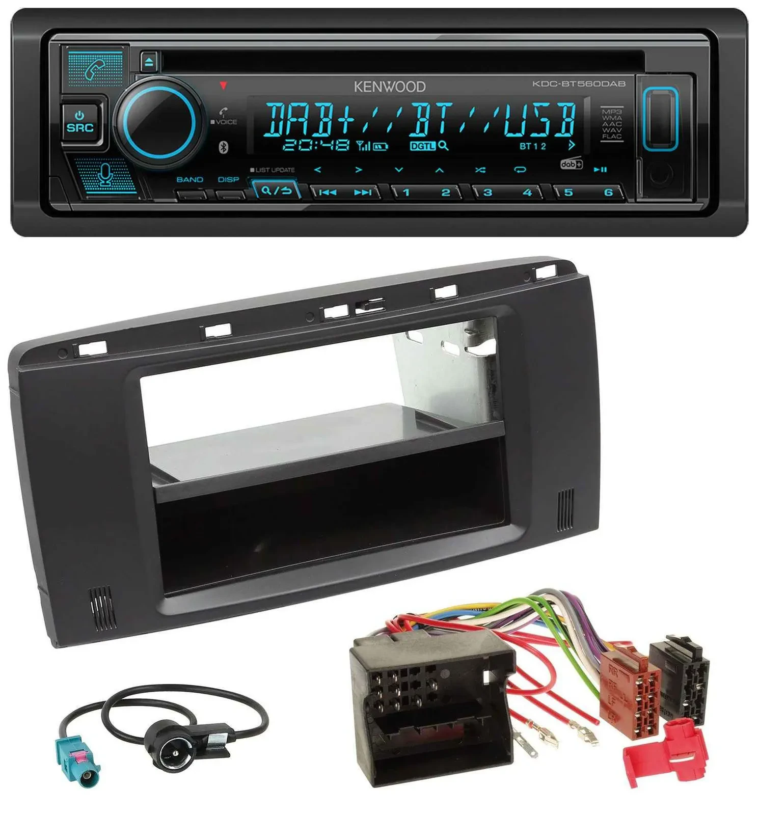 Kenwood Bluetooth DAB CD MP3 USB Autoradio für Mercedes R-Klasse (W251, 05-12)