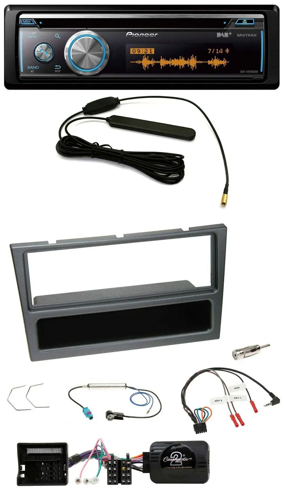 Pioneer CD USB Bluetooth DAB Lenkrad Autoradio für Opel Corsa C Meriva Vectra C