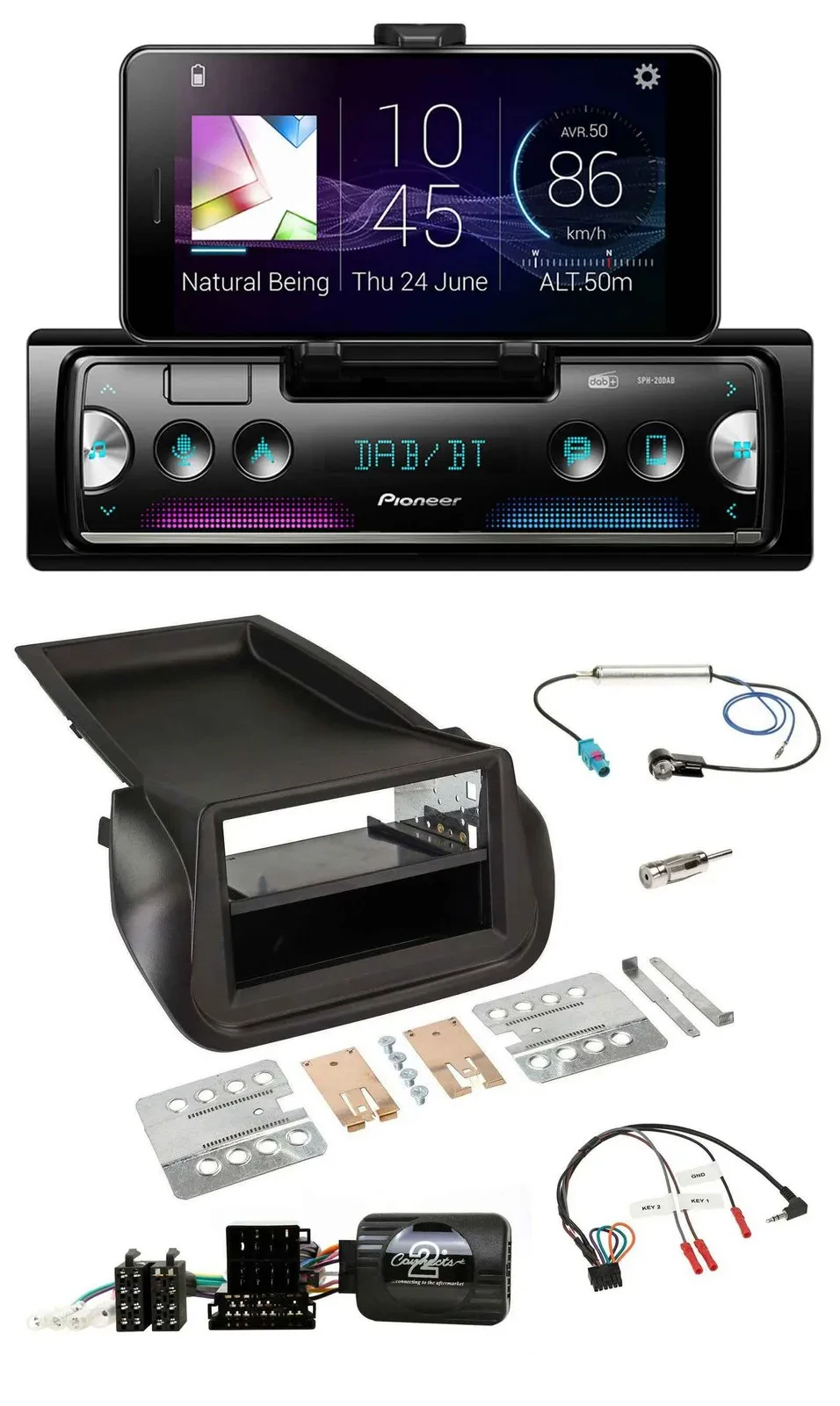 Pioneer USB Lenkrad Bluetooth DAB Autoradio für Citroen Nemo Peugeot Bipper ab 2