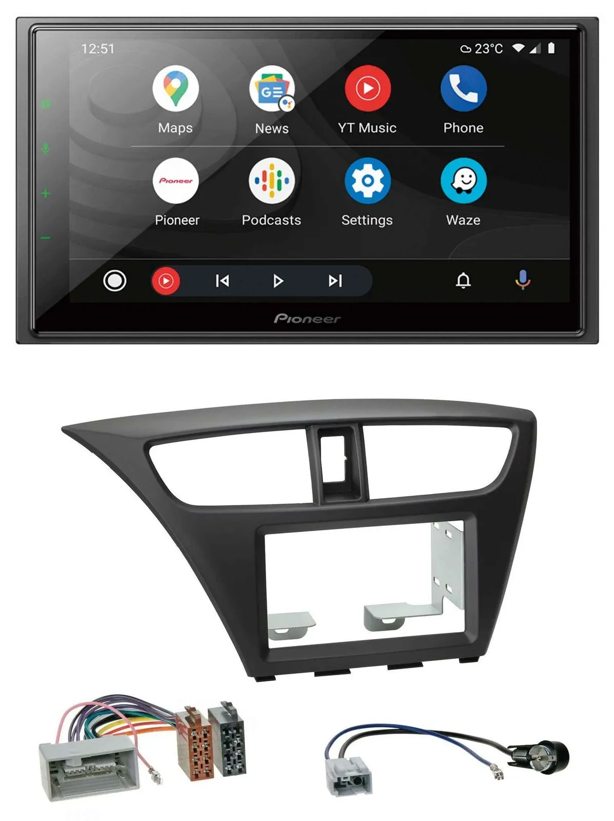 Автомагнитола для Honda Civic Hatchback (с 2012) Pioneer 2DIN, USB, DAB, MP3, Bluetooth