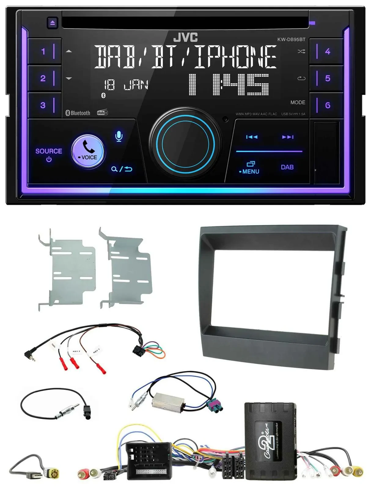 JVC Lenkrad USB 2DIN DAB Bluetooth CD Autoradio für Porsche Panamera 09-16 Infoa