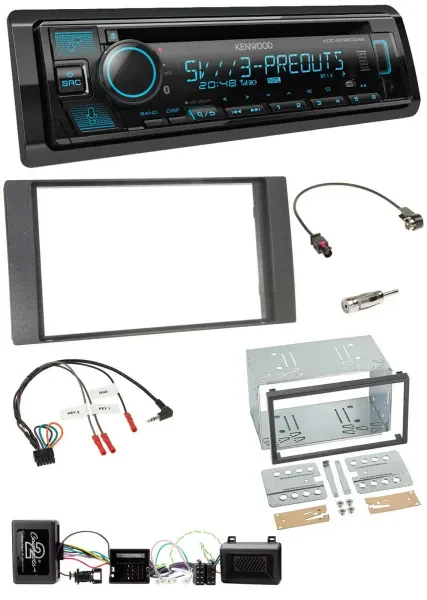Kenwood Bluetooth USB CD Lenkrad DAB Autoradio für Ford Kuga 2008-2012 anthrazit