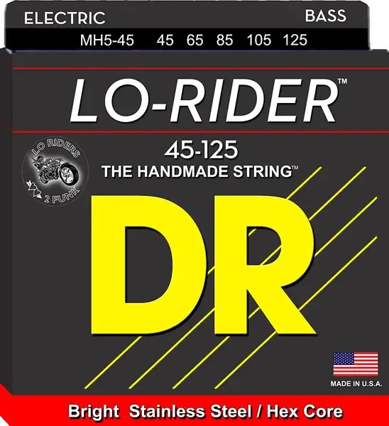 Струны для 5-струнной бас-гитары DR Strings Lo-rider MH5-45 45-125