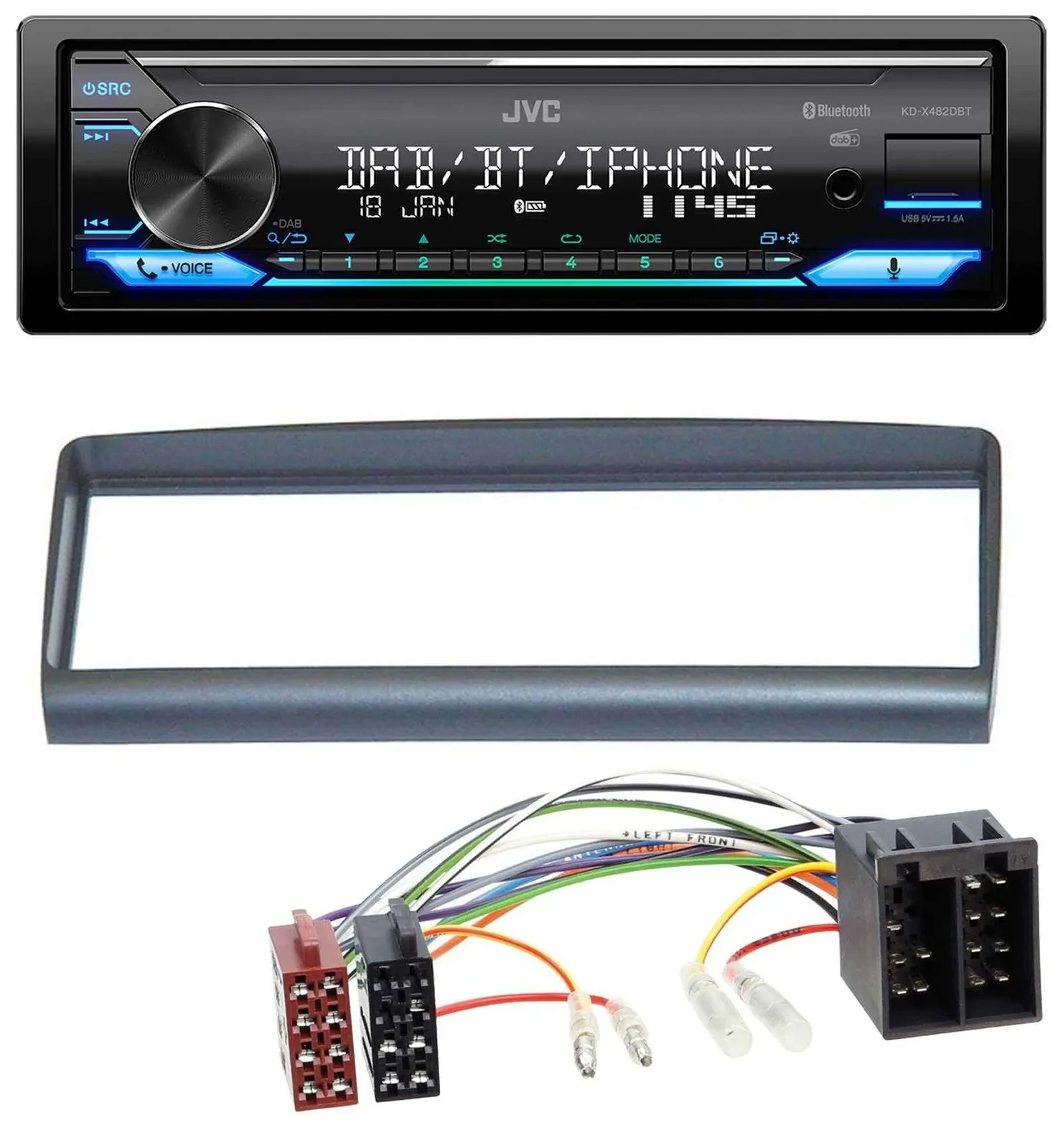 JVC Bluetooth DAB USB MP3 Autoradio für Alfa Romeo Spider GTV 1994-2005