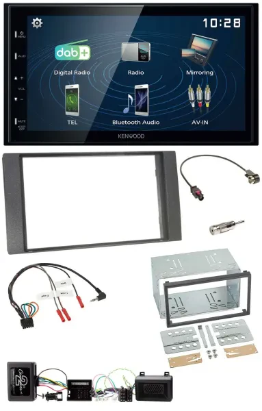 Kenwood 2DIN Bluetooth Lenkrad USB DAB Autoradio für Ford Kuga 08-12 anthrazit